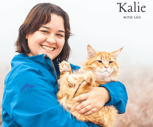 Kalie holding her cat Leo